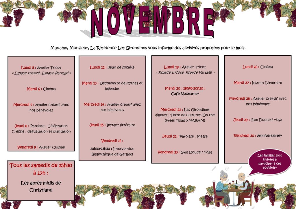 programme d'activités du mois de novembfre 2018, version b, format jpg