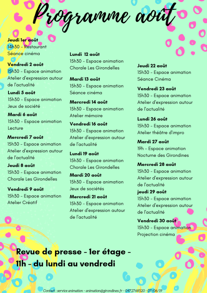 Programme d'activités août 2019 (image cliquable)